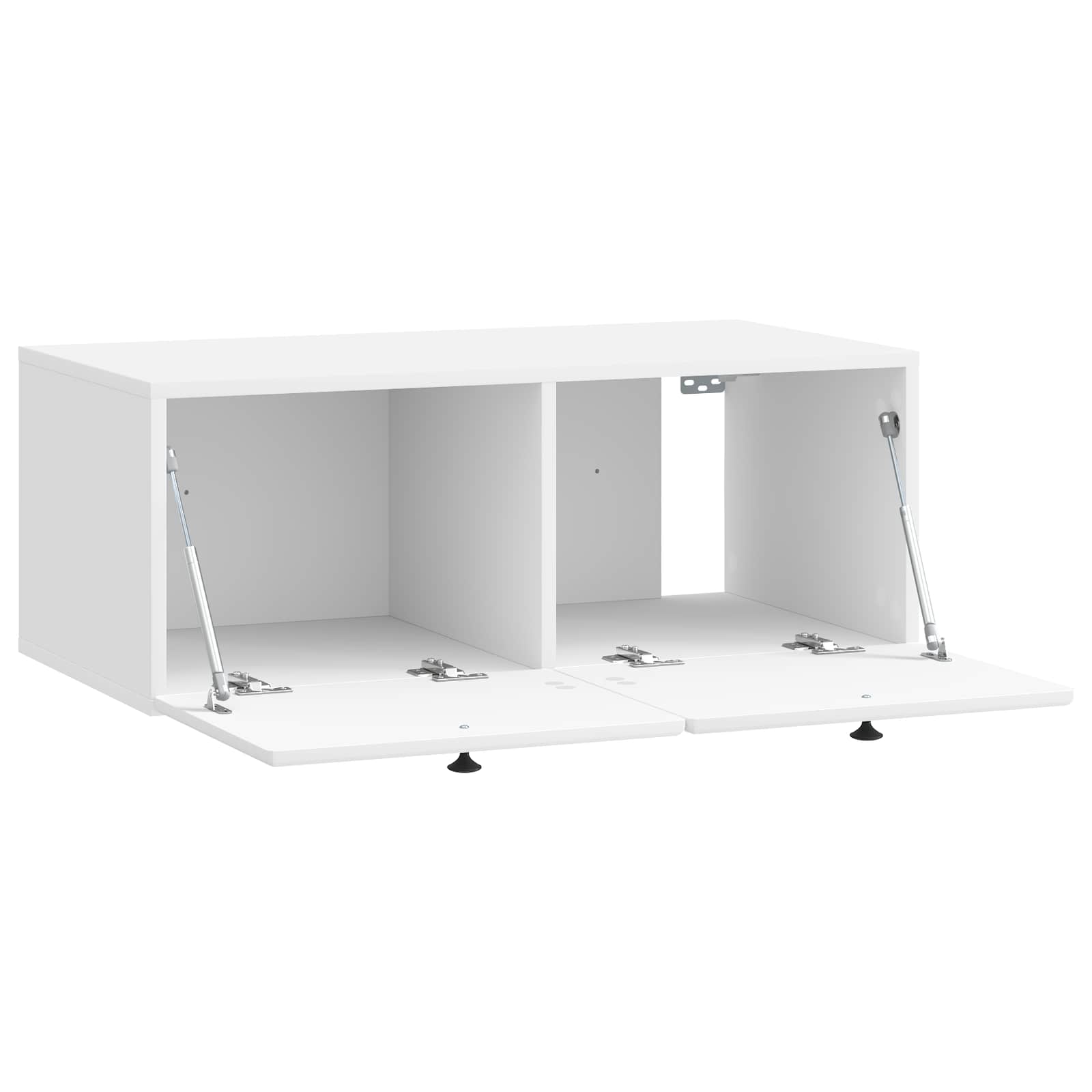 Wandbeugel TV-kast Hoogglans Wit 78,5 x 41 x 30 cm Bewerkt hout