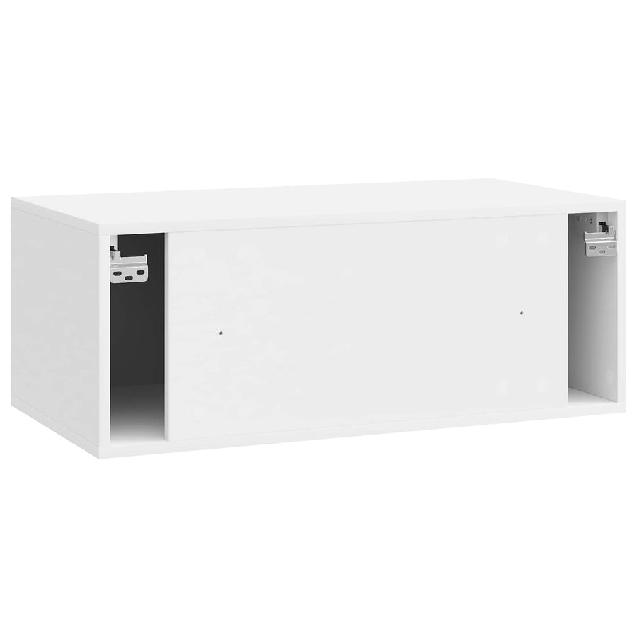 Wandbeugel TV-kast Hoogglans Wit 78,5 x 41 x 30 cm Bewerkt hout