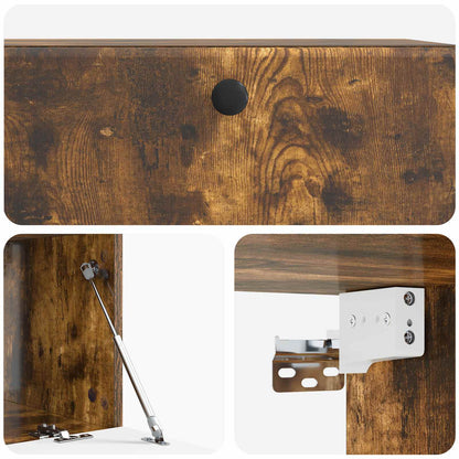 Wandbeugel TV-kast Gerookt eiken 78,5 x 41 x 30 cm Bewerkt hout