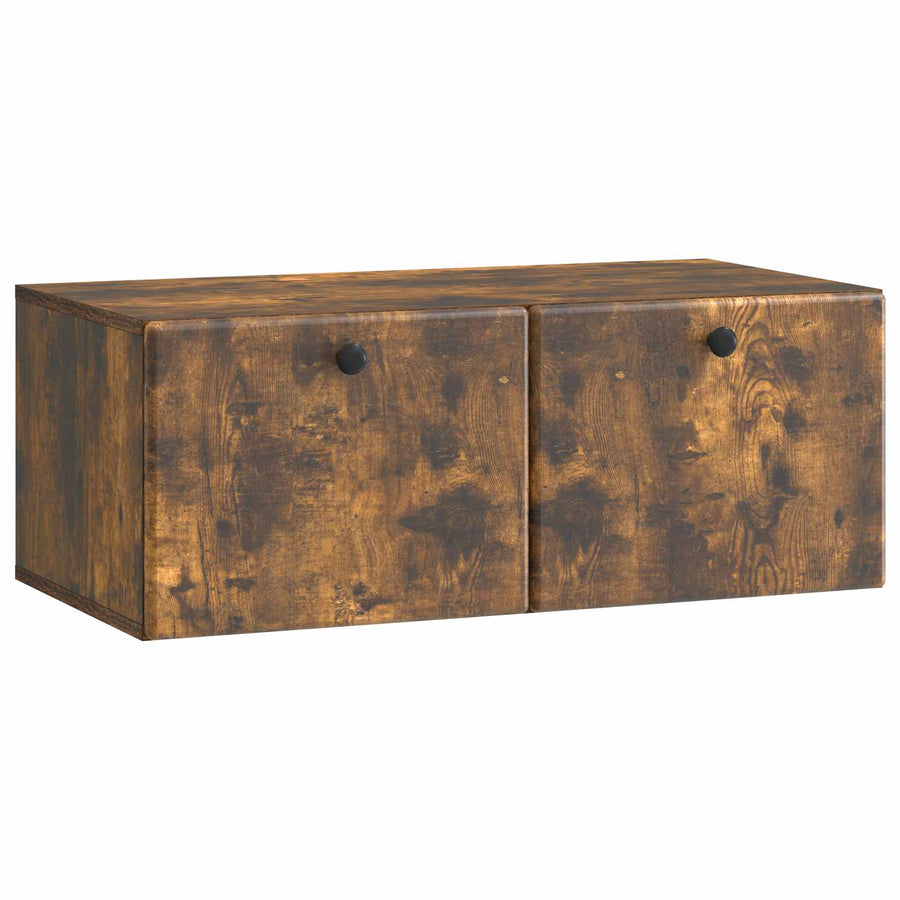 Wandbeugel TV-kast Gerookt eiken 78,5 x 41 x 30 cm Bewerkt hout