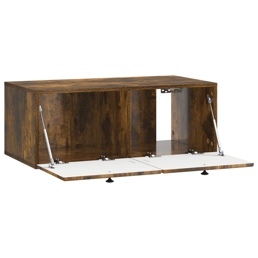 Wandbeugel TV-kast Gerookt eiken 78,5 x 41 x 30 cm Bewerkt hout