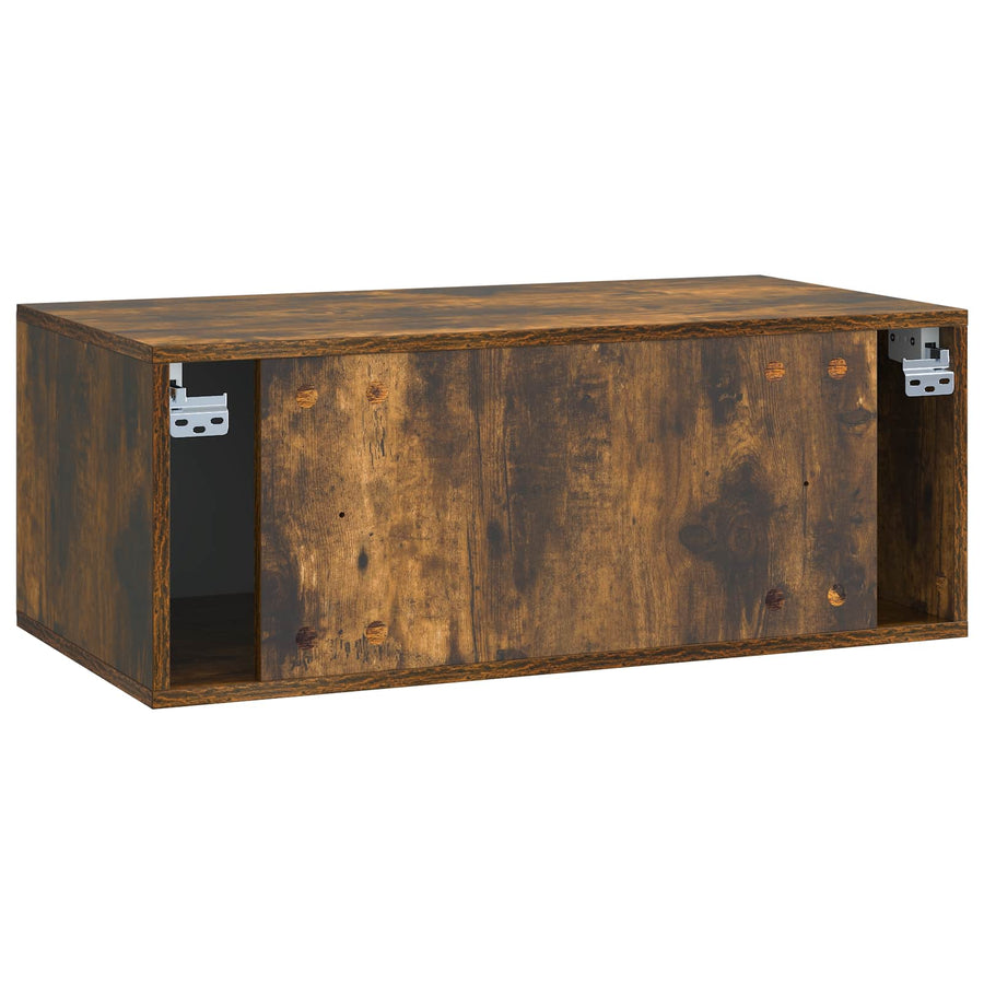 Wandbeugel TV-kast Gerookt eiken 78,5 x 41 x 30 cm Bewerkt hout