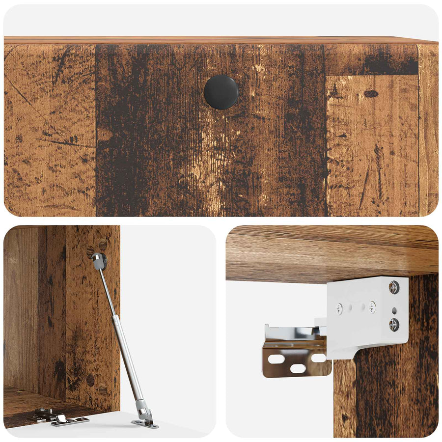 Wandbeugel TV-kast Oud hout 78,5 x 41 x 30 cm Bewerkt hout