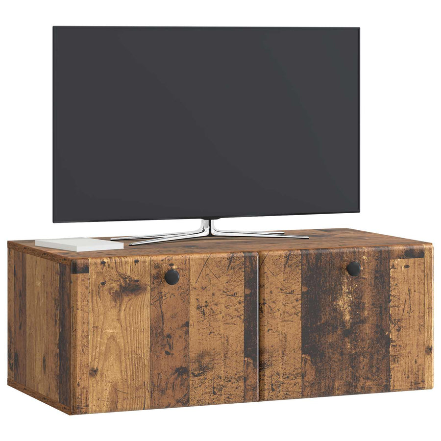 Wandbeugel TV-kast Oud hout 78,5 x 41 x 30 cm Bewerkt hout
