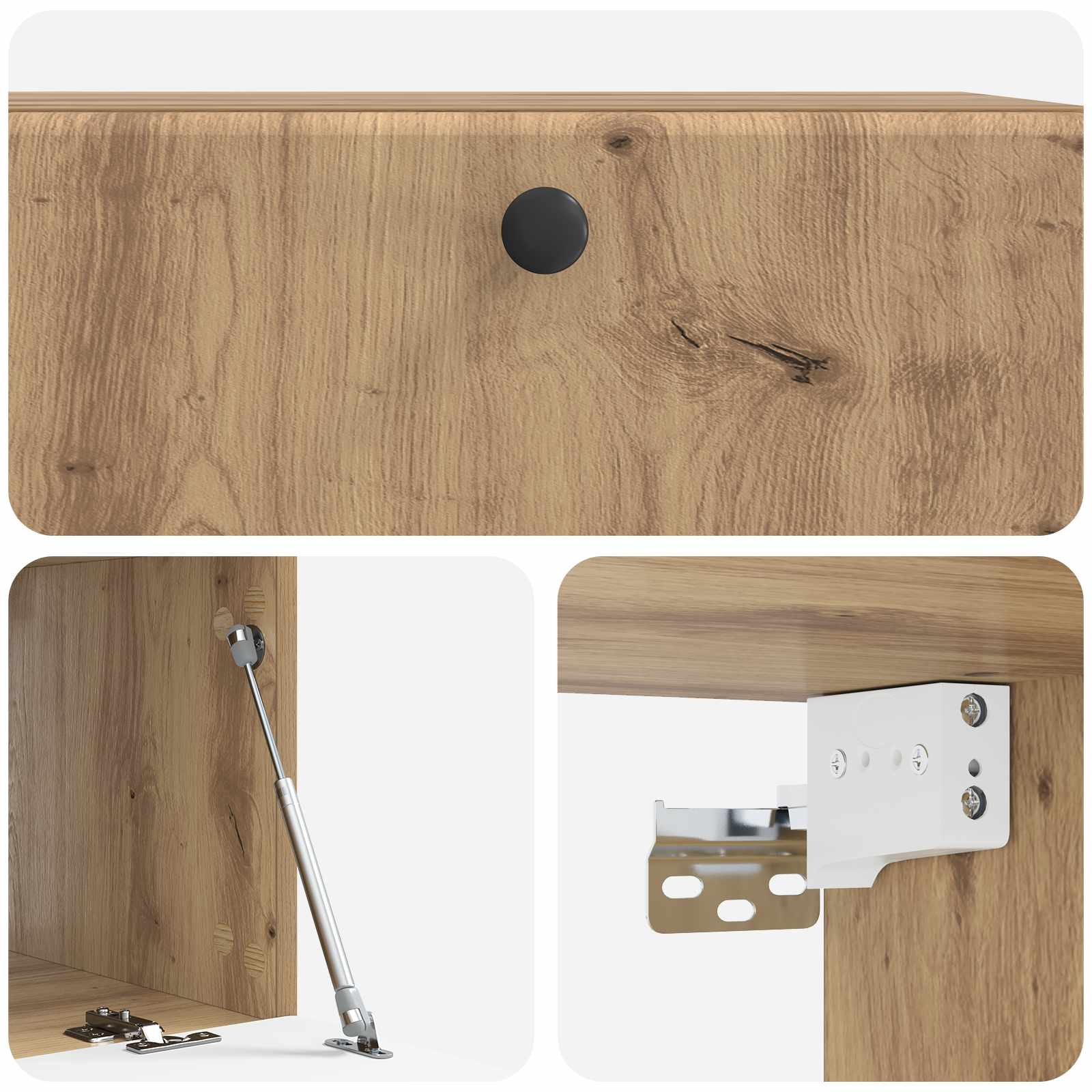 Wandbeugel TV-kast Artisanaal eiken 78,5 x 41 x 30 cm