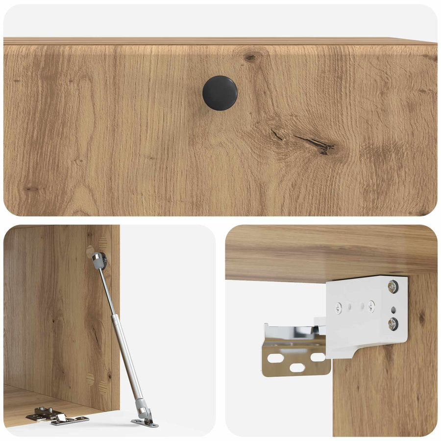 Wandbeugel TV-kast Artisanaal eiken 78,5 x 41 x 30 cm