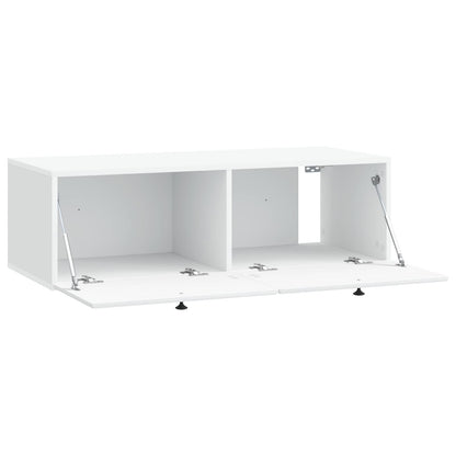 Wandbeugel TV-kast 98 x 41 x 30 cm Wit Bewerkt hout