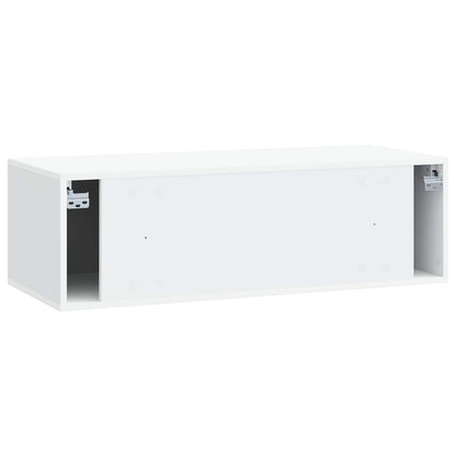 Wandbeugel TV-kast 98 x 41 x 30 cm Wit Bewerkt hout