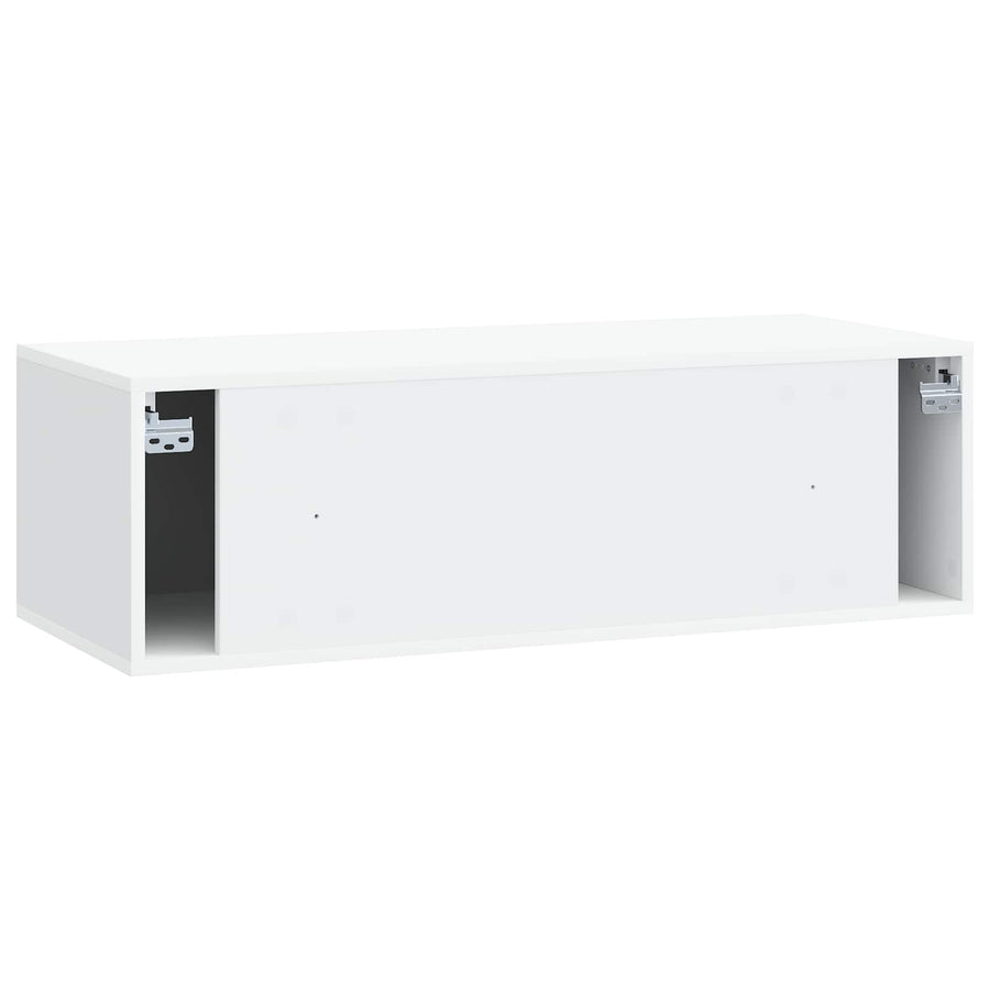 Wandbeugel TV-kast 98 x 41 x 30 cm Wit Bewerkt hout