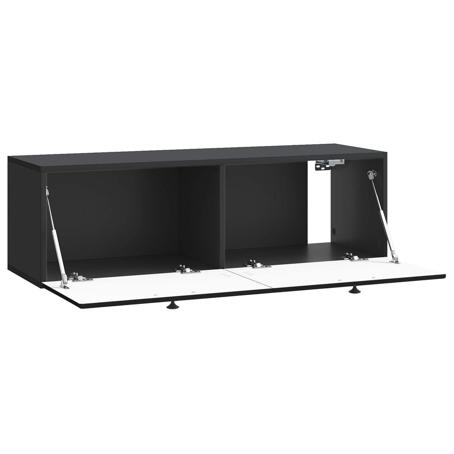 Wandbeugel TV-kast Zwart 98 x 41 x 30 cm Bewerkt hout