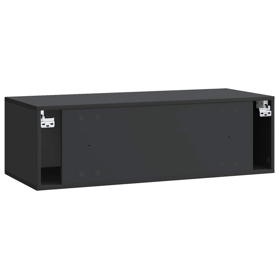 Wandbeugel TV-kast Zwart 98 x 41 x 30 cm Bewerkt hout