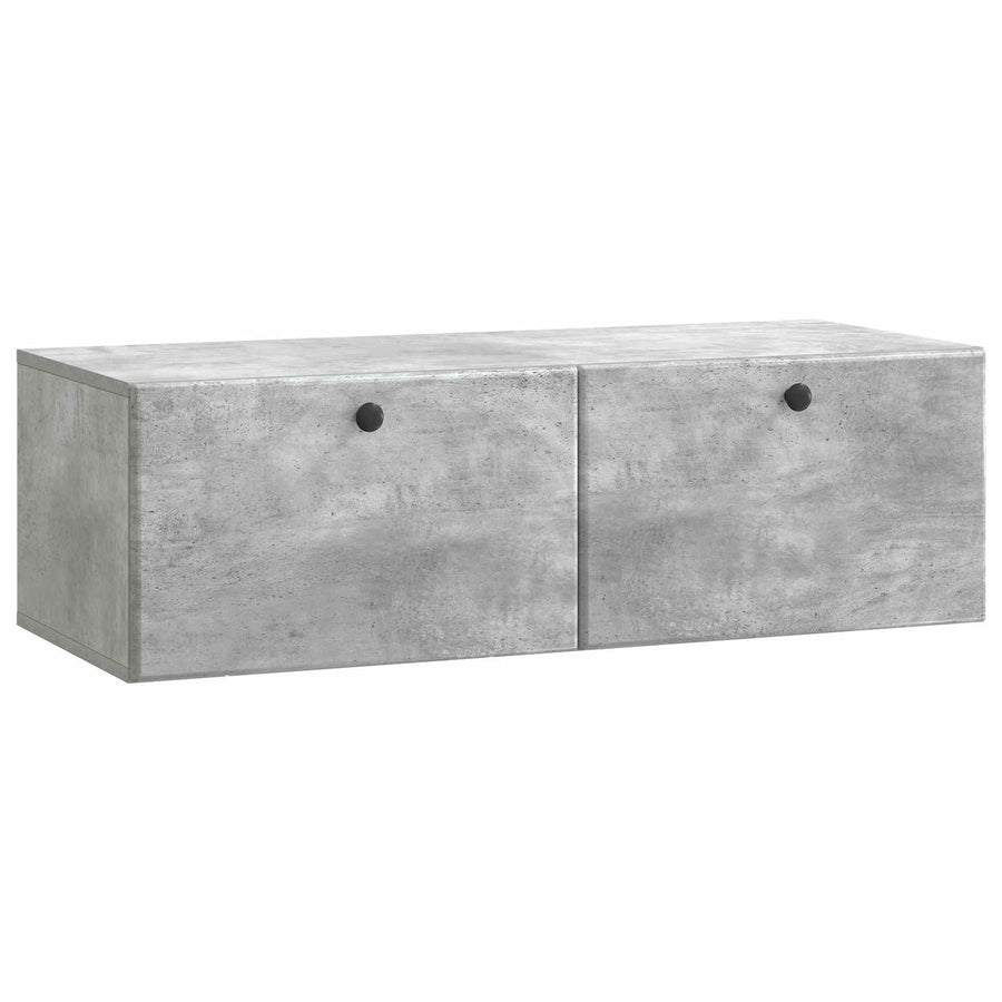 Wandbeugel TV-kast Betongrijs 98 x 41 x 30 cm Bewerkt hout