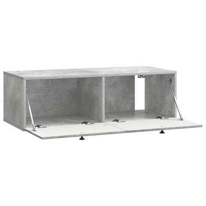 Wandbeugel TV-kast Betongrijs 98 x 41 x 30 cm Bewerkt hout