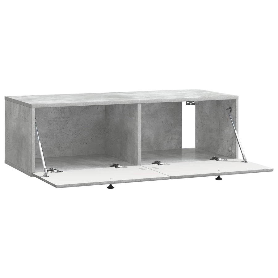 Wandbeugel TV-kast Betongrijs 98 x 41 x 30 cm Bewerkt hout