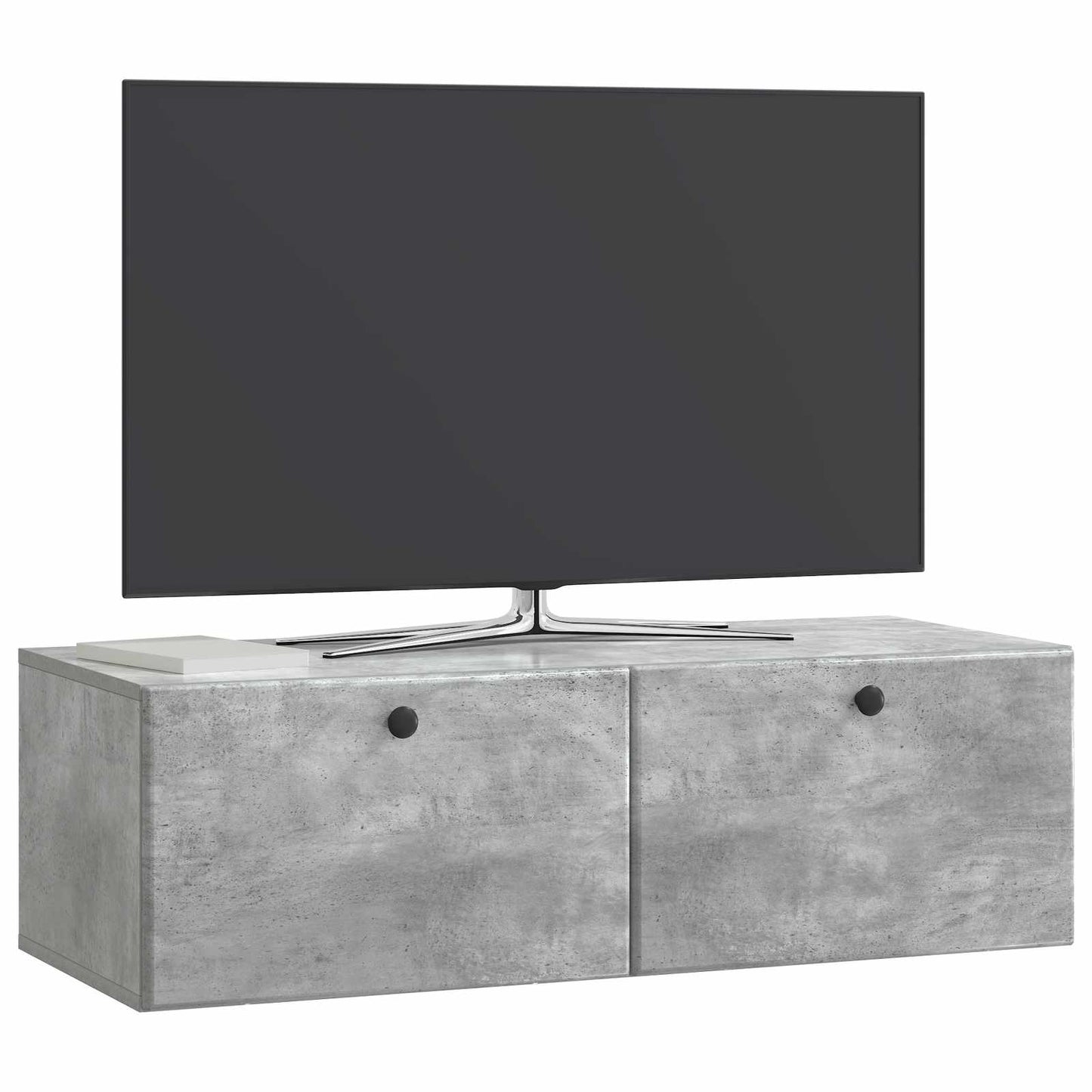 Wandbeugel TV-kast Betongrijs 98 x 41 x 30 cm Bewerkt hout