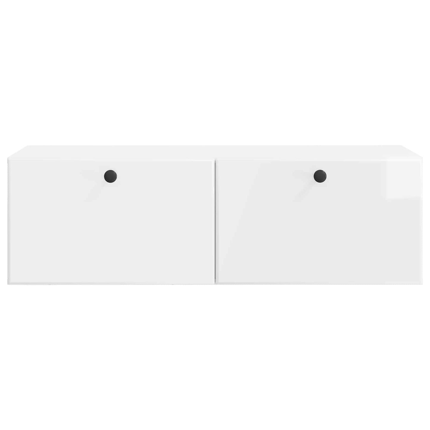 Wandbeugel TV-kast Hoogglans Wit 98 x 41 x 30 cm Bewerkt hout