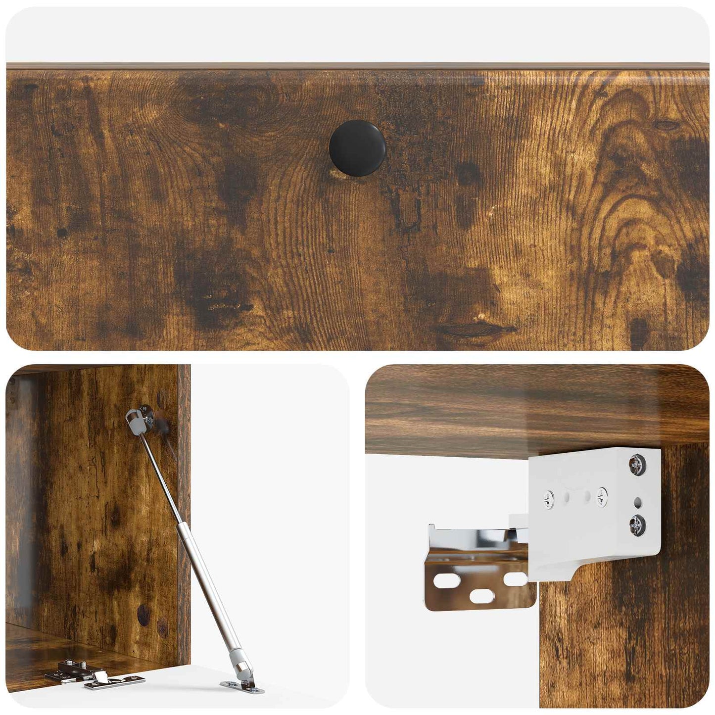 Wandbeugel TV-kast Gerookt eiken 98 x 41 x 30 cm Bewerkt hout