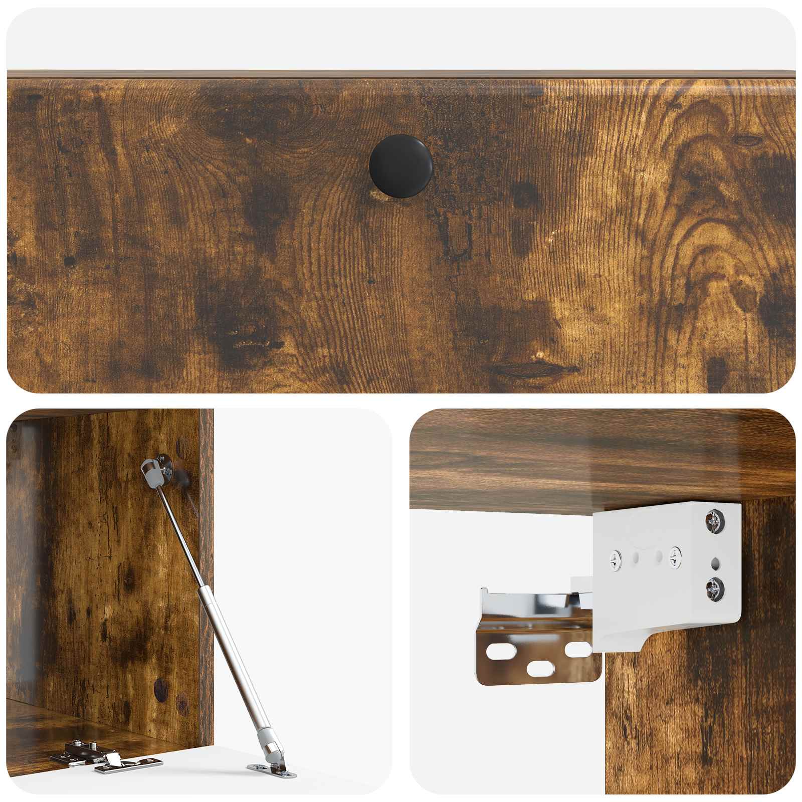 Wandbeugel TV-kast Gerookt eiken 98 x 41 x 30 cm Bewerkt hout