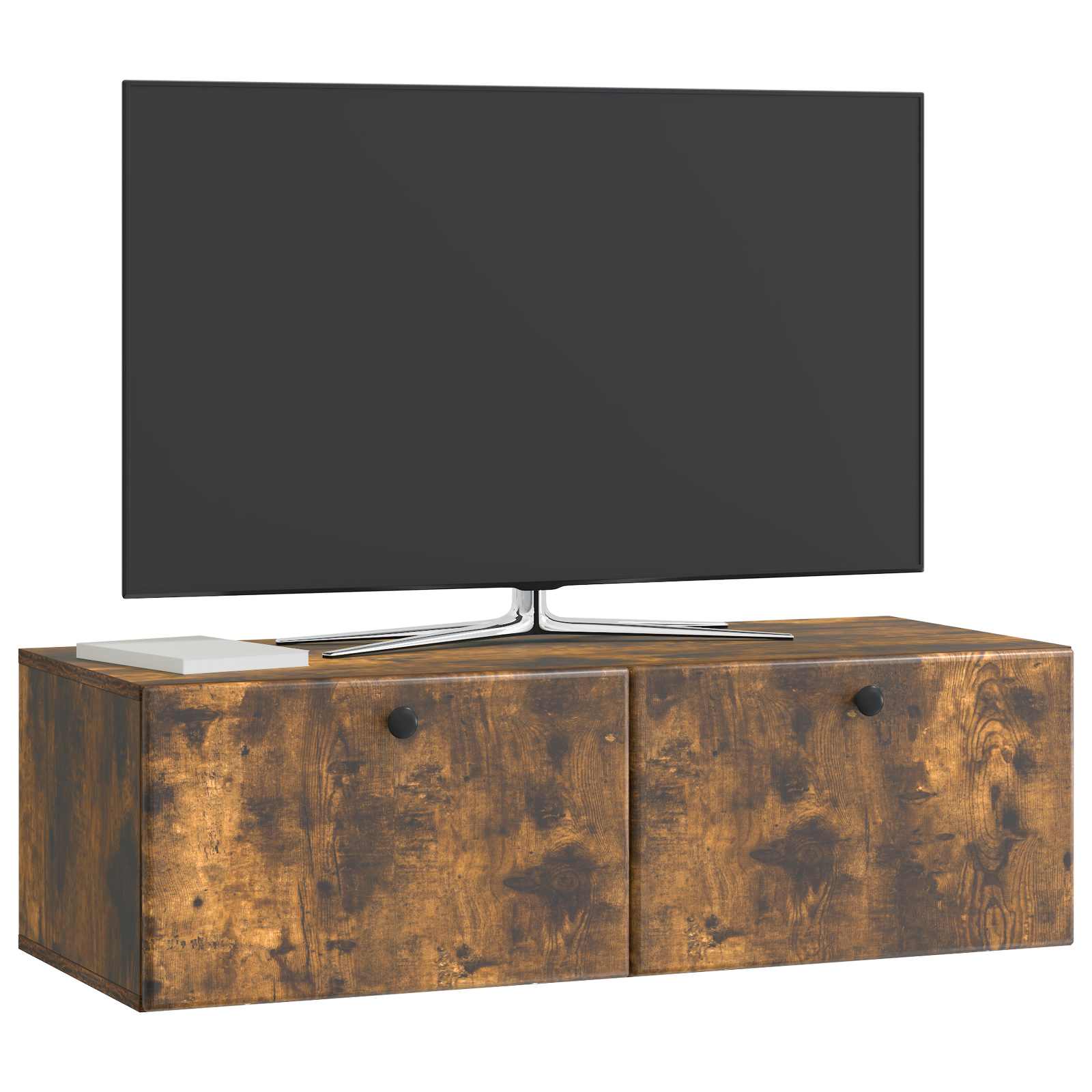 Wandbeugel TV-kast Gerookt eiken 98 x 41 x 30 cm Bewerkt hout