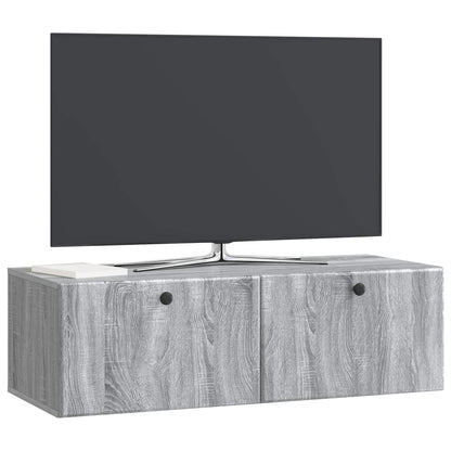 Wandbeugel TV-kast Grijs sonoma 98 x 41 x 30 cm Bewerkt hout