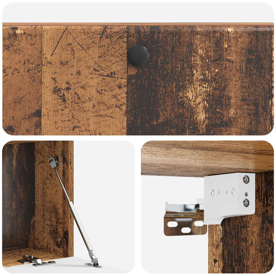 Wandbeugel TV-kast Oud hout 98 x 41 x 30 cm Bewerkt hout