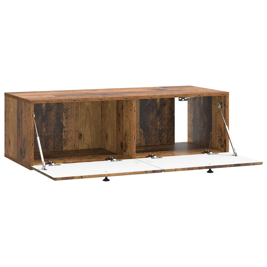 Wandbeugel TV-kast Oud hout 98 x 41 x 30 cm Bewerkt hout