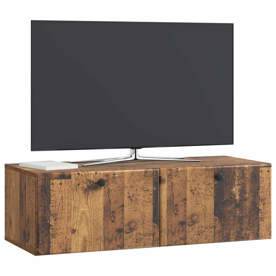 Wandbeugel TV-kast Oud hout 98 x 41 x 30 cm Bewerkt hout