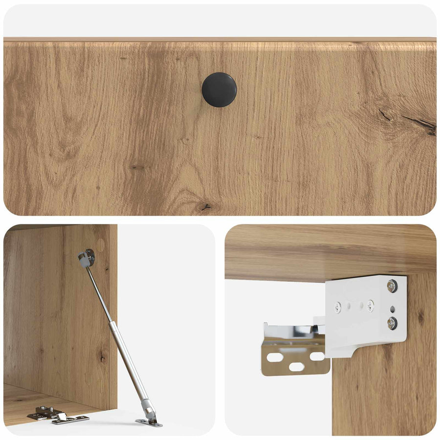 Wandbeugel TV-kast Artisanaal eiken 98 x 41 x 30 cm