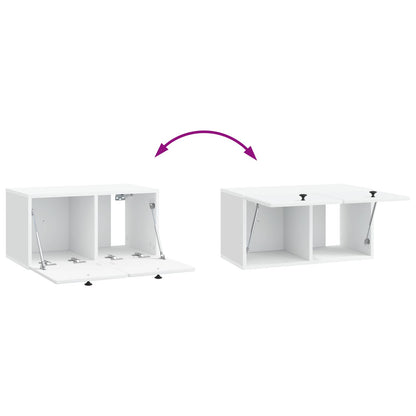 Wandbeugel TV-kast 59,5 x 31 x 30 cm Wit Bewerkt hout