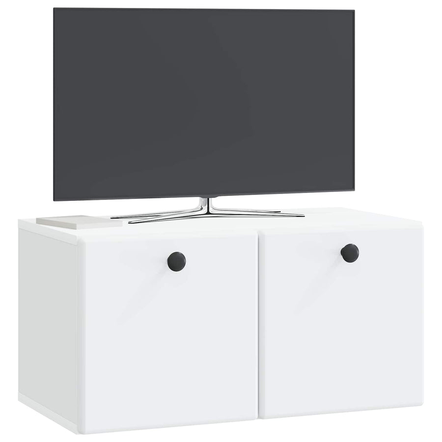 Wandbeugel TV-kast 59,5 x 31 x 30 cm Wit Bewerkt hout