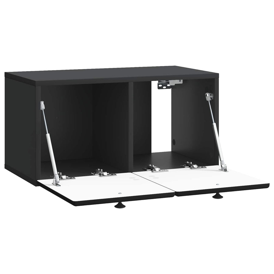 Wandbeugel TV-kast Zwart 59,5 x 31 x 30 cm Bewerkt hout
