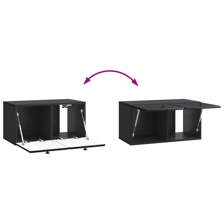 Wandbeugel TV-kast Zwart 59,5 x 31 x 30 cm Bewerkt hout