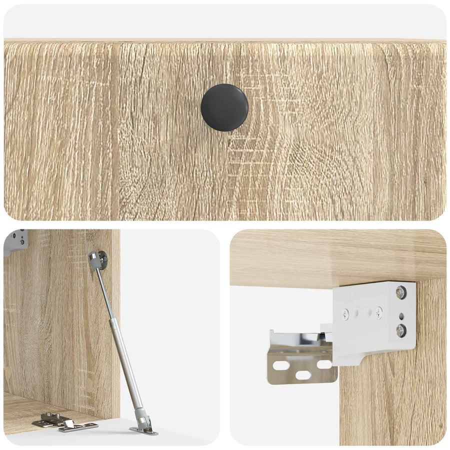 Wandbeugel TV-kast Sonoma Eiken 59,5 x 31 x 30 cm Bewerkt hout