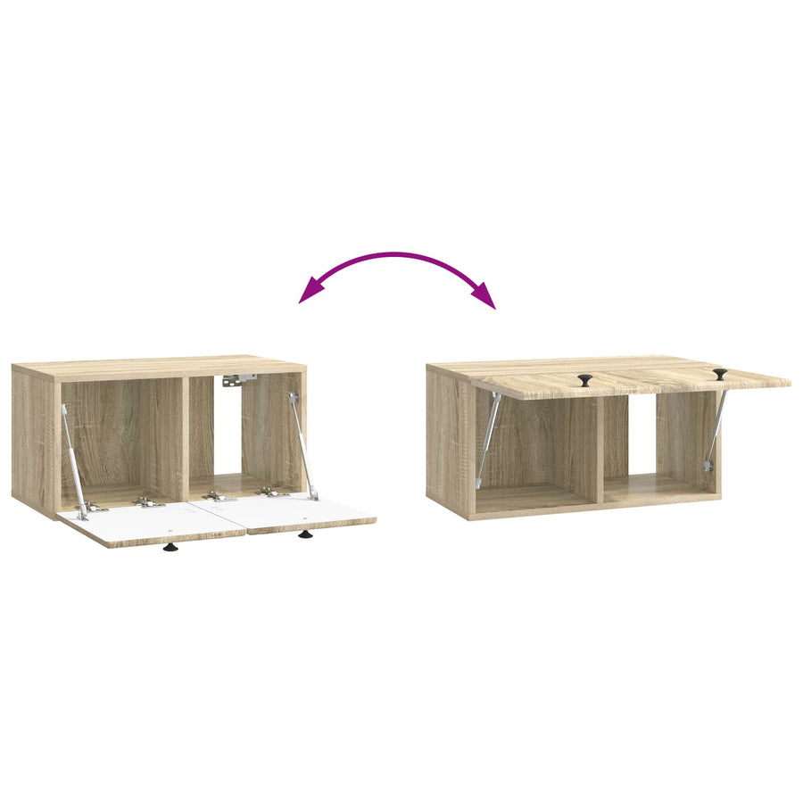Wandbeugel TV-kast Sonoma Eiken 59,5 x 31 x 30 cm Bewerkt hout