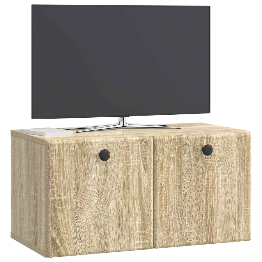 Wandbeugel TV-kast Sonoma Eiken 59,5 x 31 x 30 cm Bewerkt hout