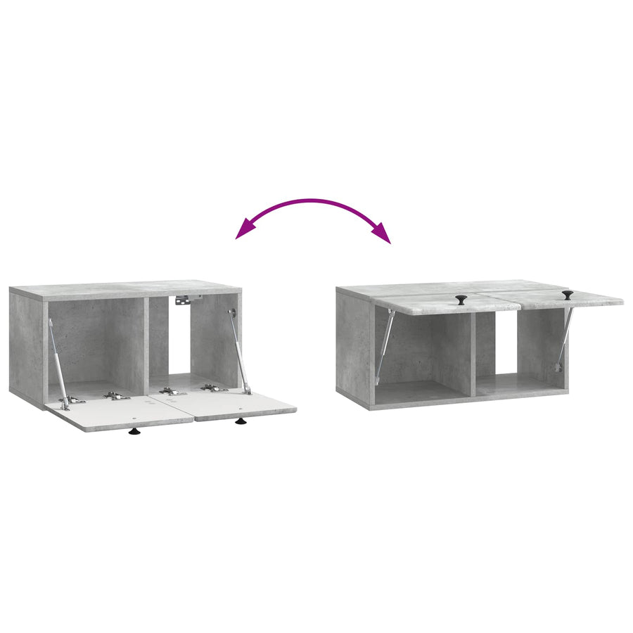 Wandbeugel TV-kast Betongrijs 59,5 x 31 x 30 cm Bewerkt hout