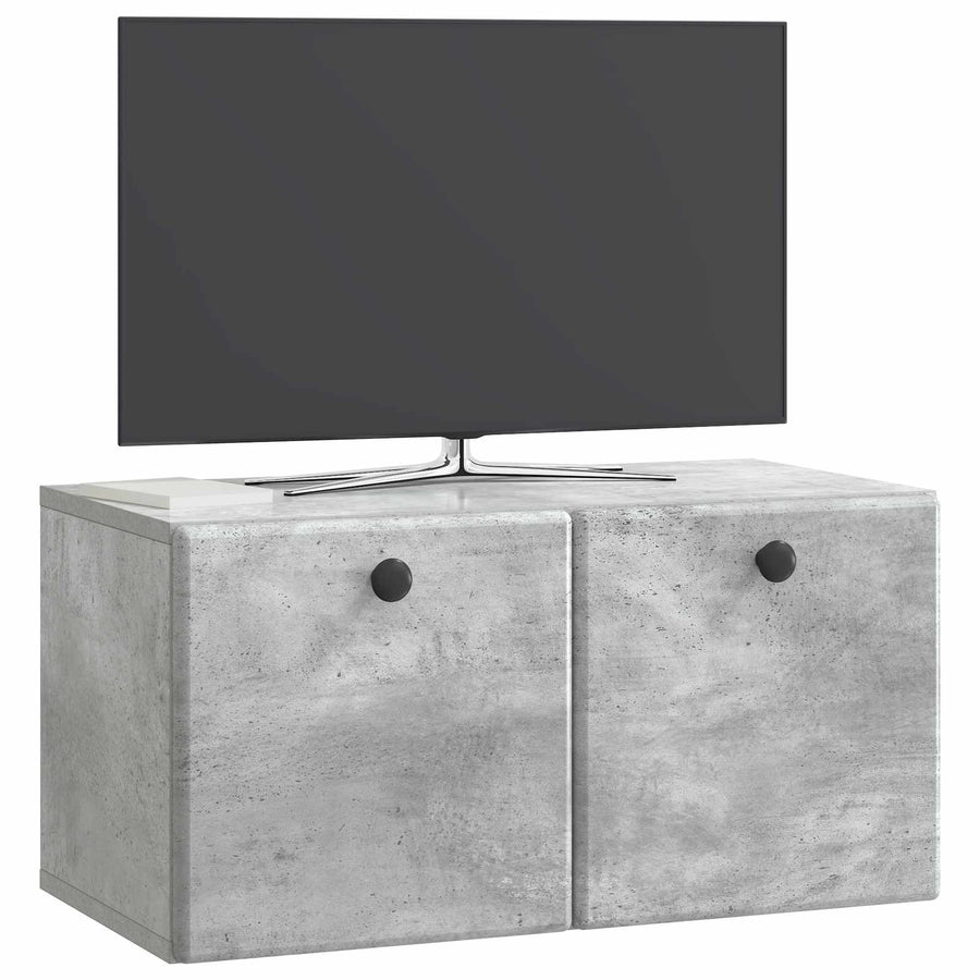 Wandbeugel TV-kast Betongrijs 59,5 x 31 x 30 cm Bewerkt hout