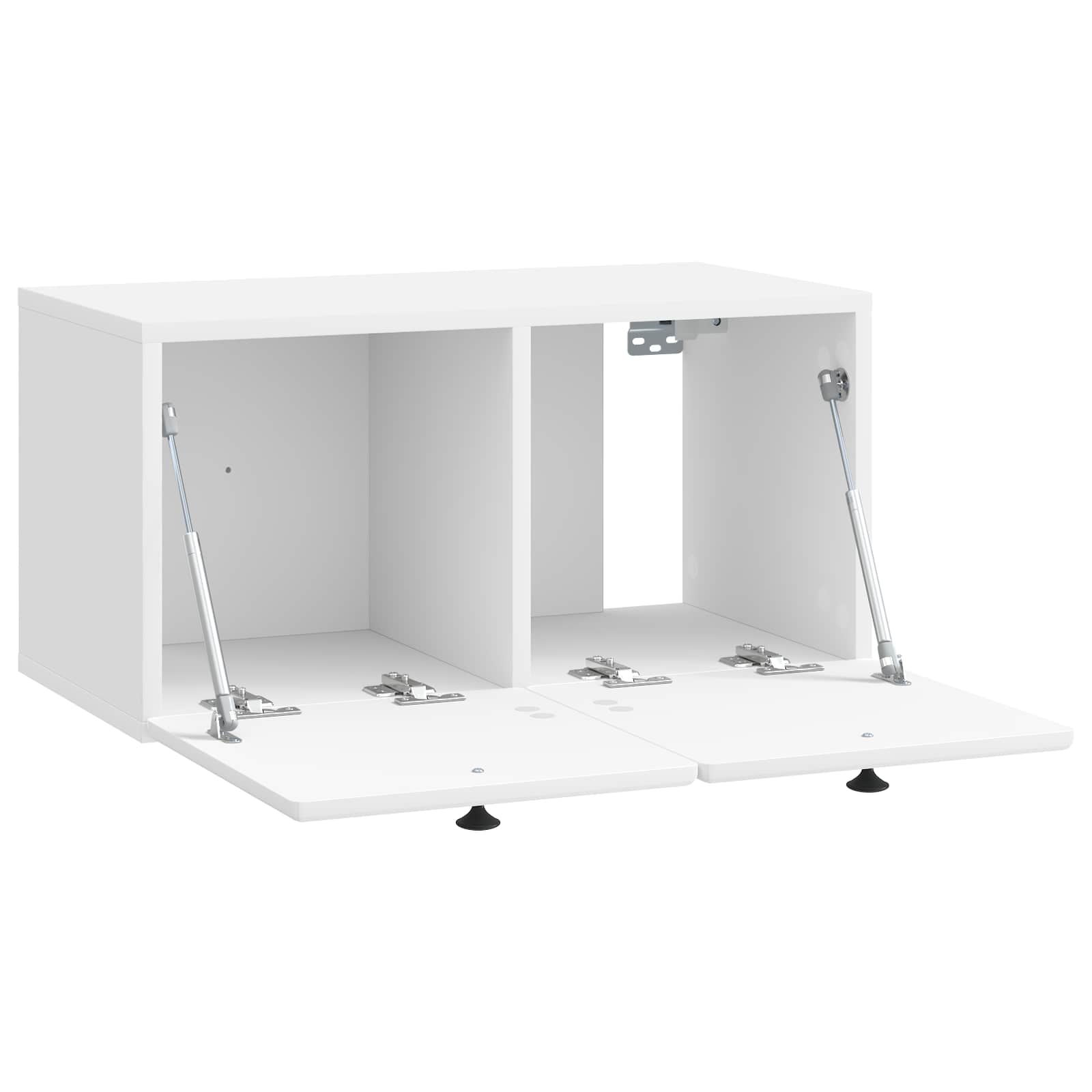 Wandbeugel TV-kast Hoogglans Wit 59,5 x 31 x 30 cm Bewerkt hout