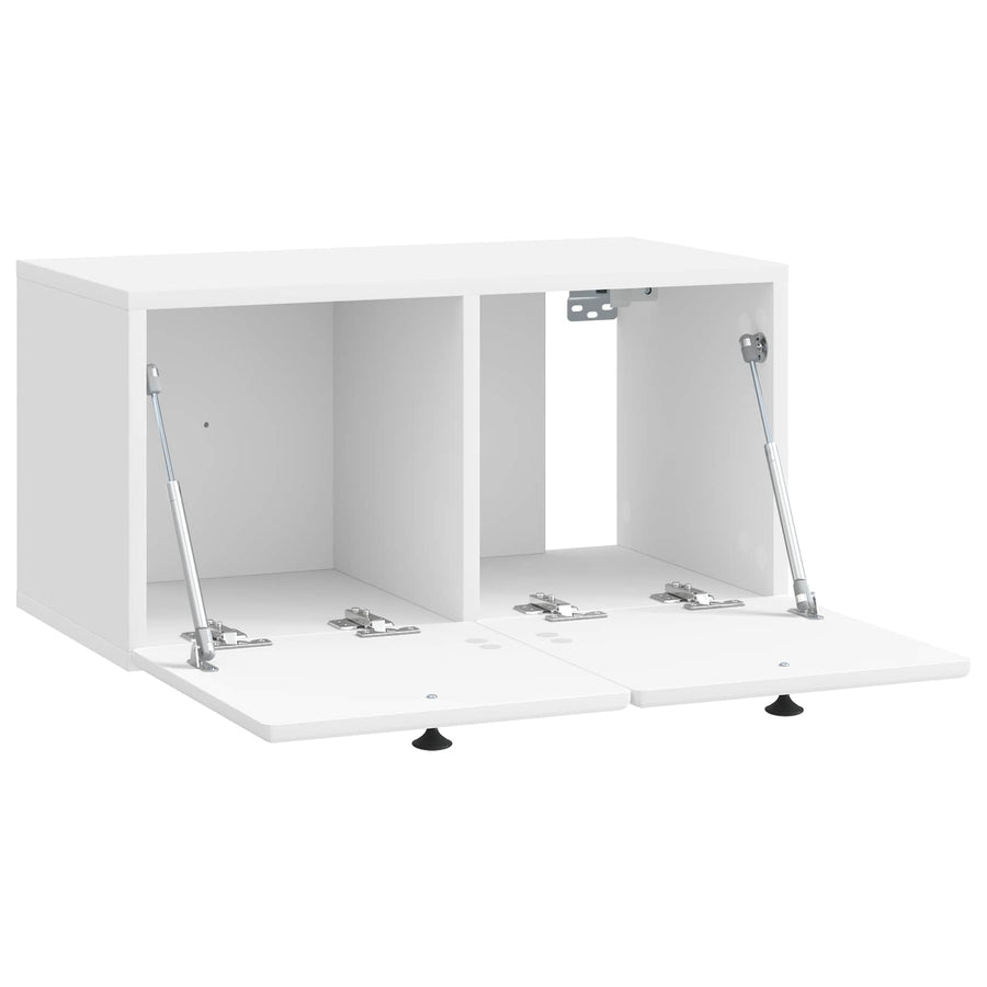 Wandbeugel TV-kast Hoogglans Wit 59,5 x 31 x 30 cm Bewerkt hout
