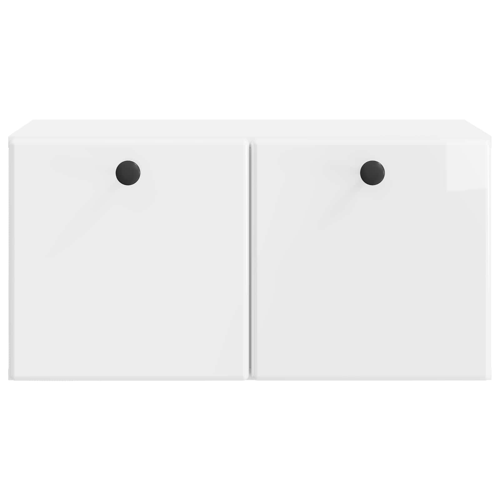 Wandbeugel TV-kast Hoogglans Wit 59,5 x 31 x 30 cm Bewerkt hout