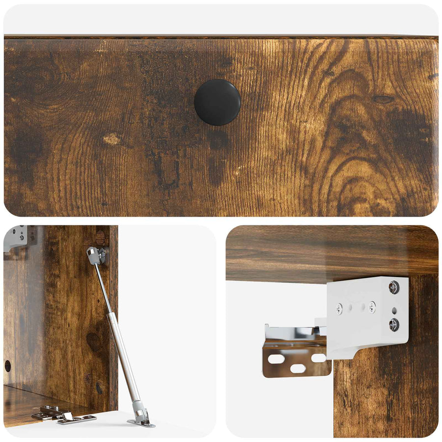 Wandbeugel TV-kast Gerookt eiken 59,5 x 31 x 30 cm Bewerkt hout