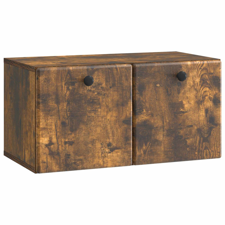 Wandbeugel TV-kast Gerookt eiken 59,5 x 31 x 30 cm Bewerkt hout
