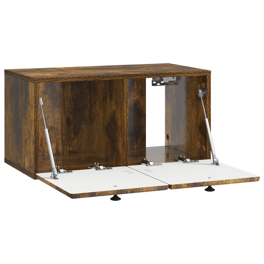 Wandbeugel TV-kast Gerookt eiken 59,5 x 31 x 30 cm Bewerkt hout