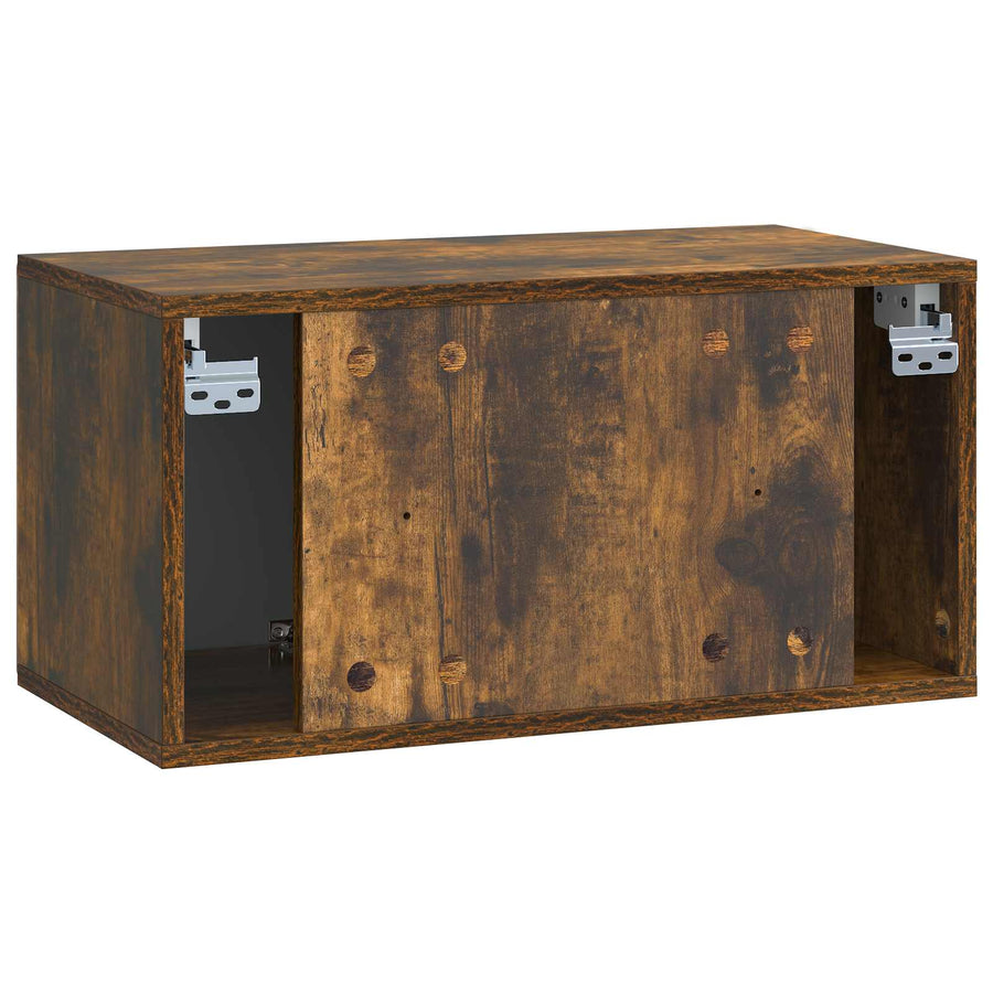Wandbeugel TV-kast Gerookt eiken 59,5 x 31 x 30 cm Bewerkt hout