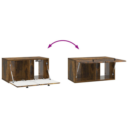 Wandbeugel TV-kast Gerookt eiken 59,5 x 31 x 30 cm Bewerkt hout