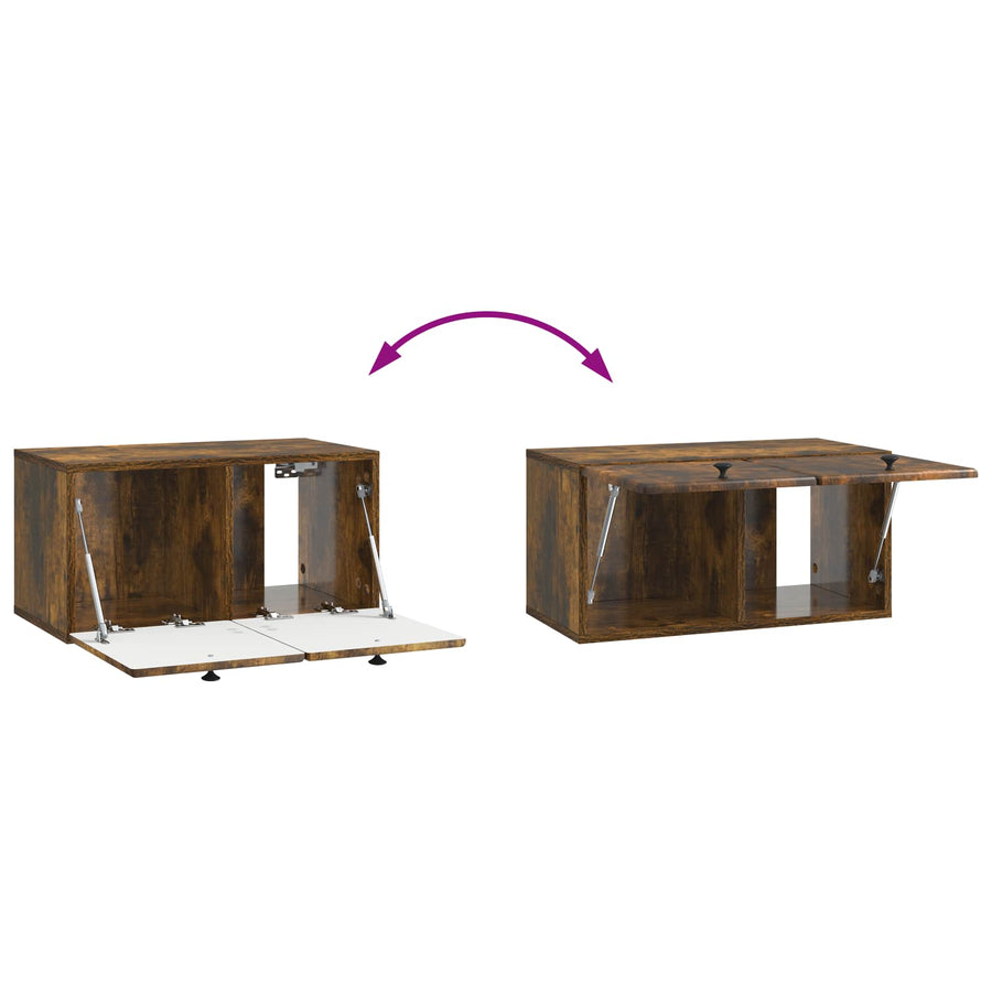 Wandbeugel TV-kast Gerookt eiken 59,5 x 31 x 30 cm Bewerkt hout
