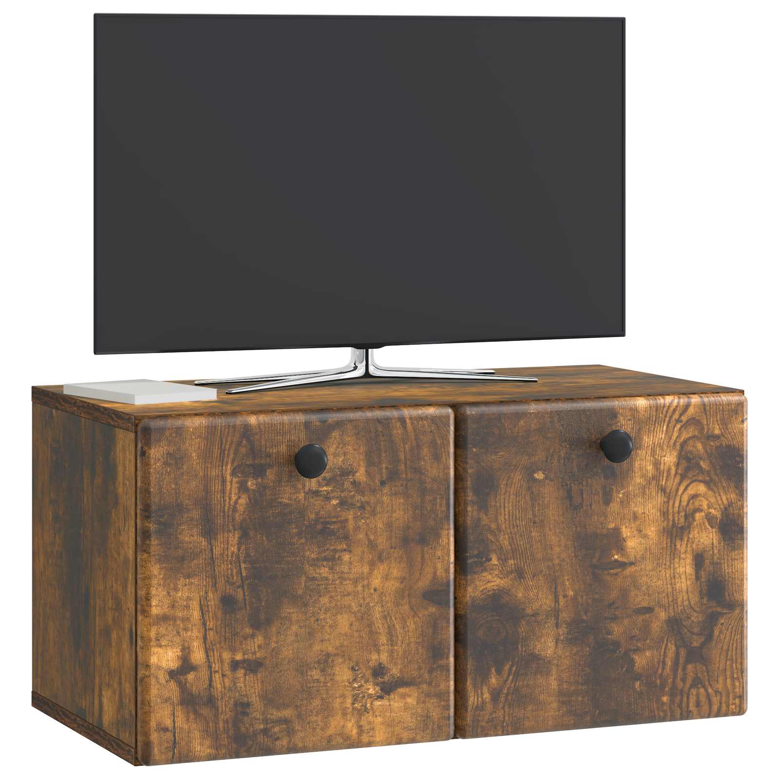 Wandbeugel TV-kast Gerookt eiken 59,5 x 31 x 30 cm Bewerkt hout