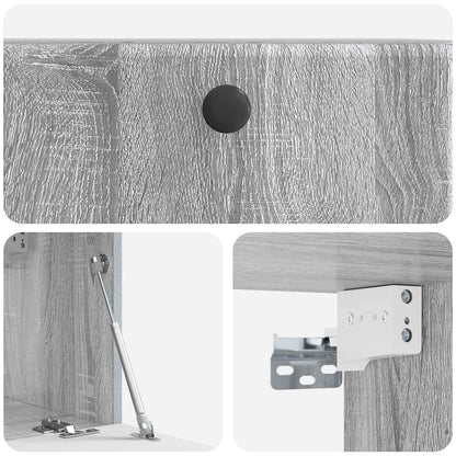 Wandbeugel TV-kast Grijs sonoma 59,5 x 31 x 30 cm Bewerkt hout