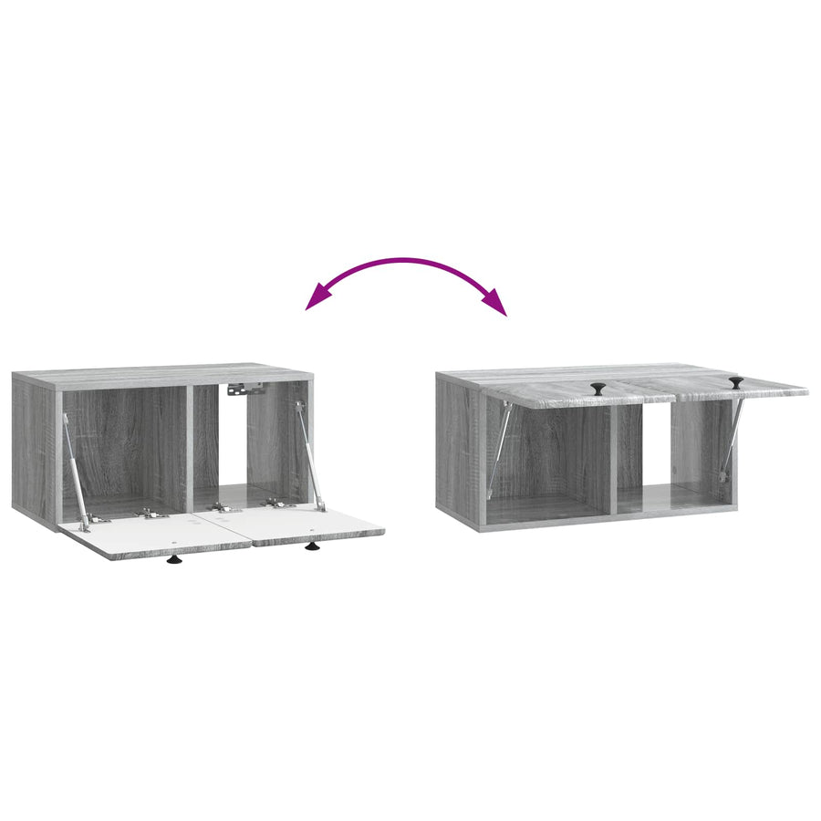 Wandbeugel TV-kast Grijs sonoma 59,5 x 31 x 30 cm Bewerkt hout