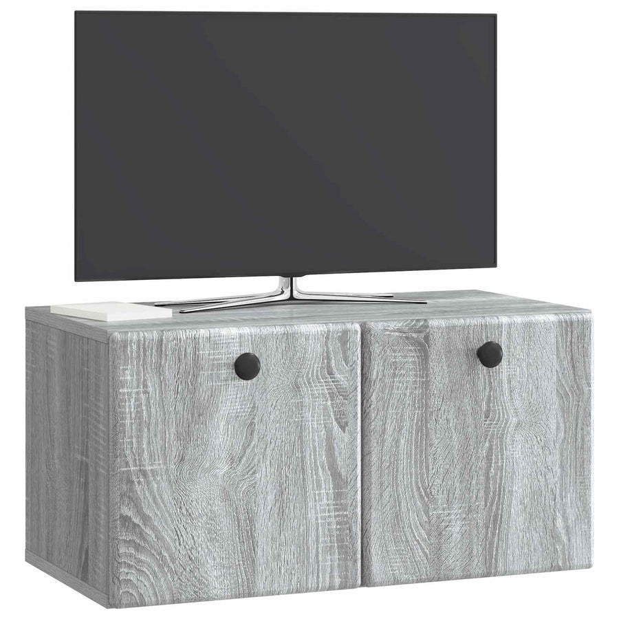 Wandbeugel TV-kast Grijs sonoma 59,5 x 31 x 30 cm Bewerkt hout